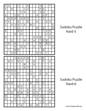 Hard Sudoku Puzzles #5 and #6