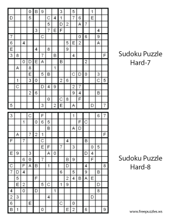 Hard Sudoku Puzzles #7 and #8