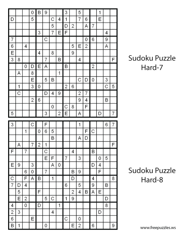 Hard Sudoku Puzzles #7 and #8