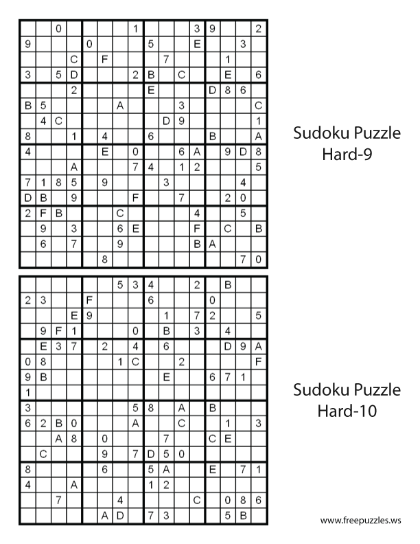 Hard Sudoku Puzzles #9 and #10