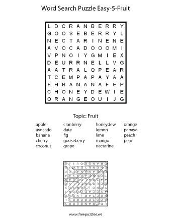 Easy Word Search Puzzle #5