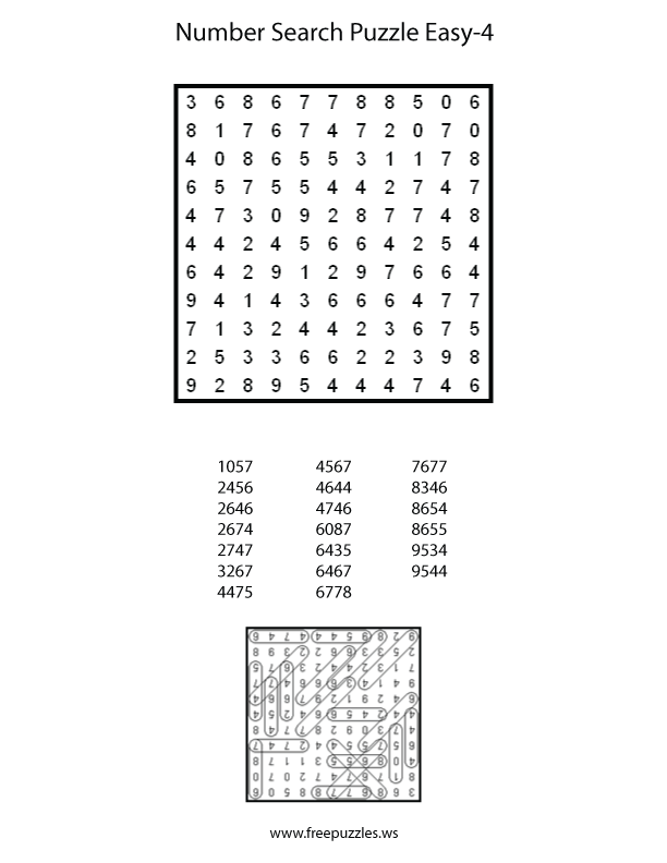 Preview of Number Search Easy 4
