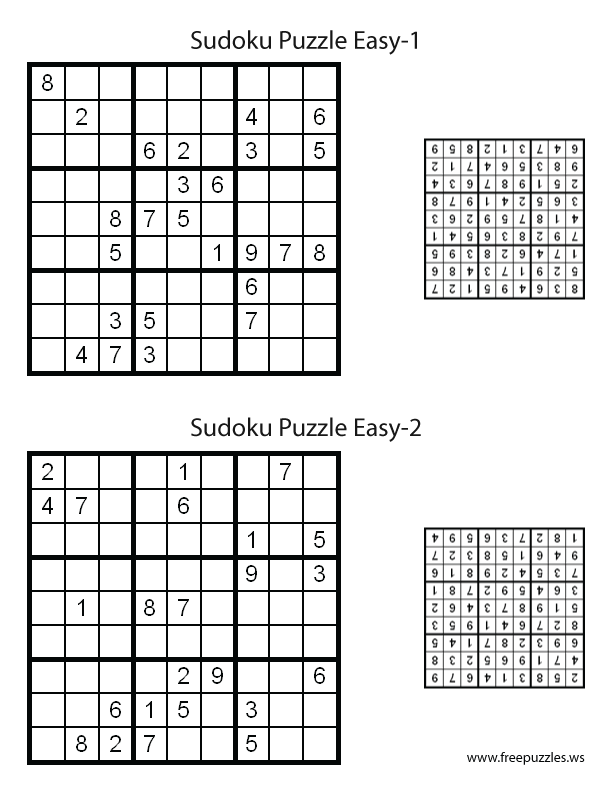 Preview of Easy Puzzles 1 & 2
