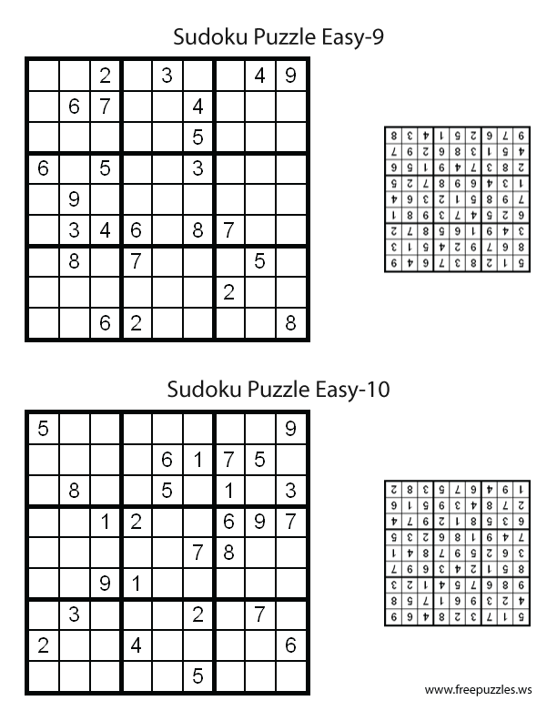 Preview of Easy Puzzles 9 & 10