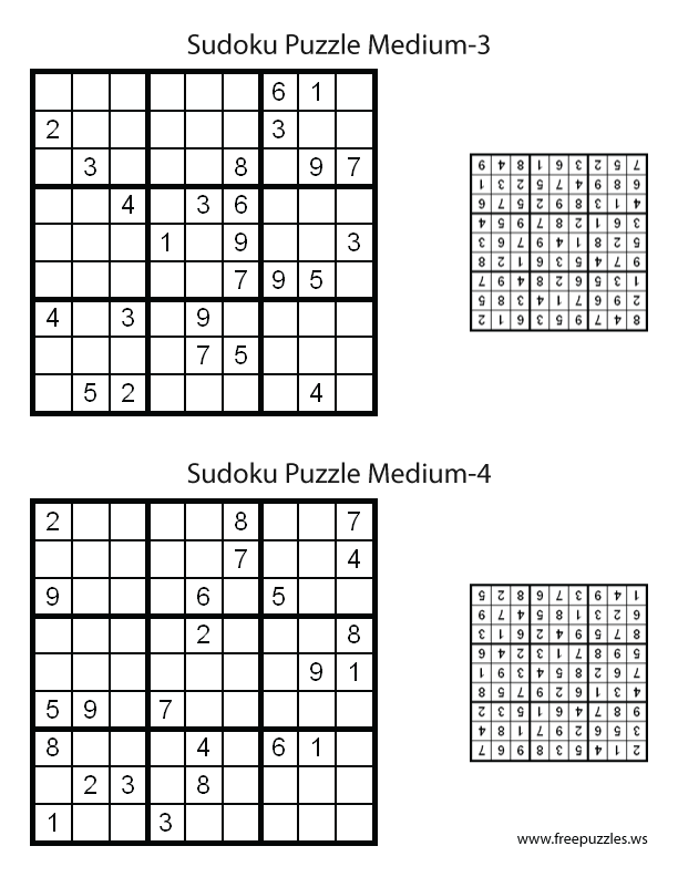 Preview of Medium Puzzles 3 & 4
