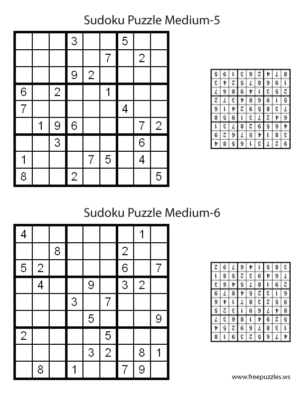 Preview of Medium Puzzles 5 & 6