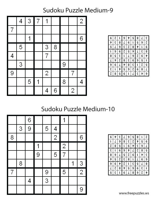 Preview of Medium Puzzles 9 & 10