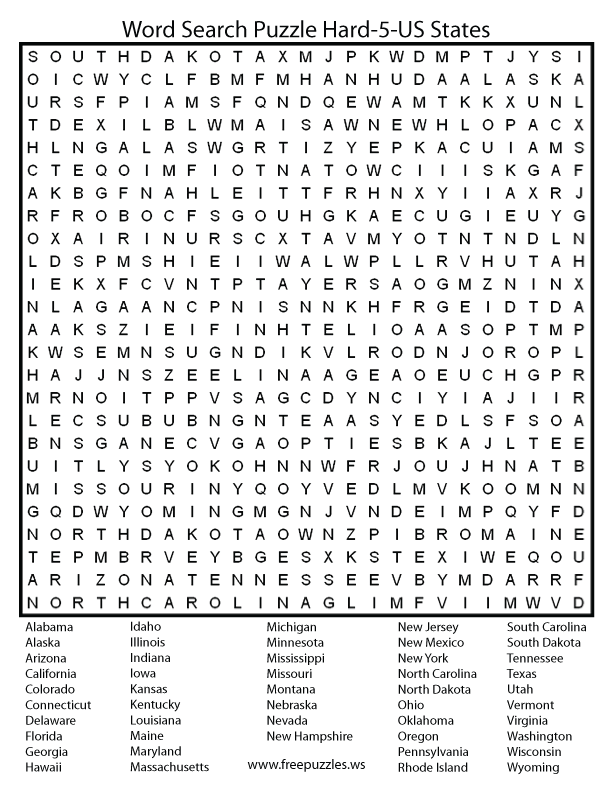 Preview of Hard #5 — US States